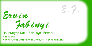 ervin fabinyi business card